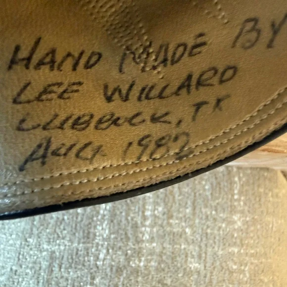 Handmade Lee Willard Bias Cut Alligator Men’s 11.5 signed & dated Aug. 82 Boots - Picture 5 of 5